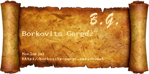 Borkovits Gergő névjegykártya