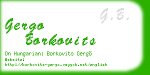 gergo borkovits business card