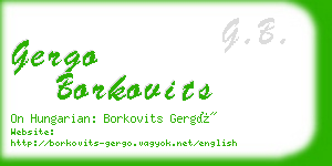 gergo borkovits business card